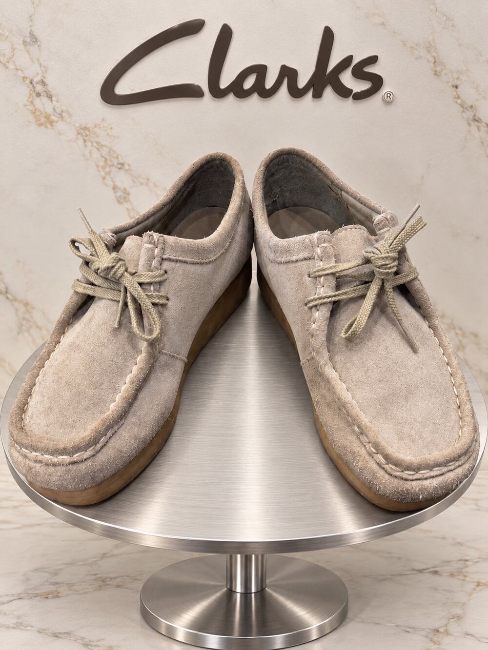 Clarks Padmora Sand Suede Moc Toe Lace-Up Shoes Women’s Size 7M